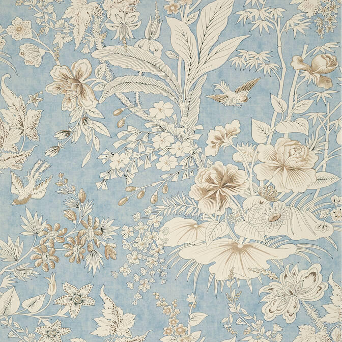 Thibaut Rosalind Wallpaper in Spa Blue